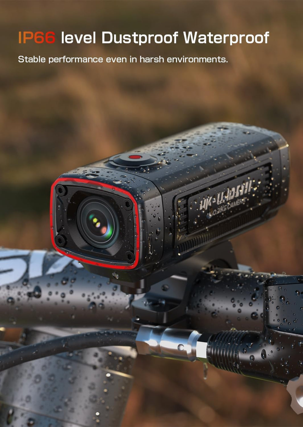AKEEYO AKY-710S Motorcycle Camera 4K 28fps, 2K 55fps, Wide-Angle 142°, IP67, ...