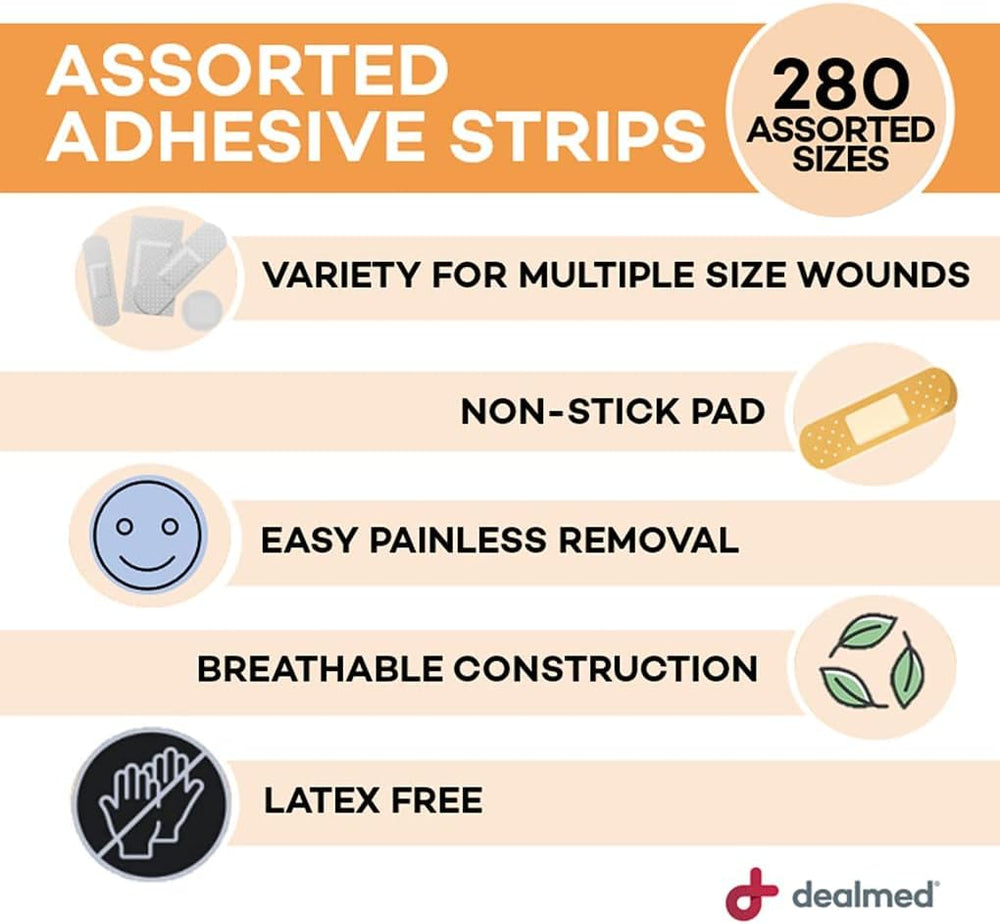 Dealmed Adhesive Bandages Variety Pack - Sterile First Aid - 3360 Count