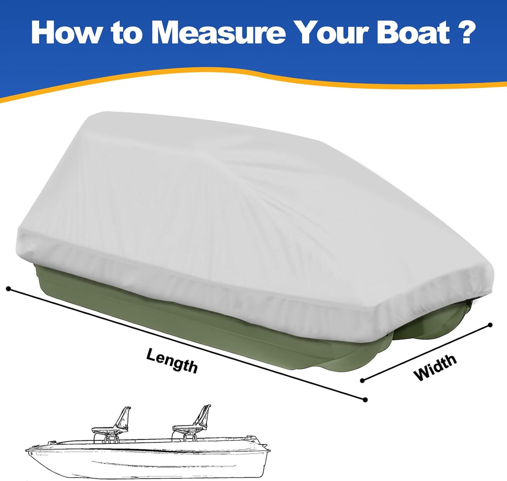 Pond Boat Cover for 8-10 ft Pond Prowler,Pelican Bass Raider,Gray