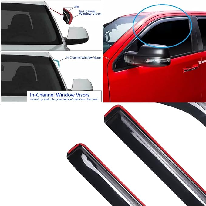 Original Side Rain Guards, Window Visors Compatible