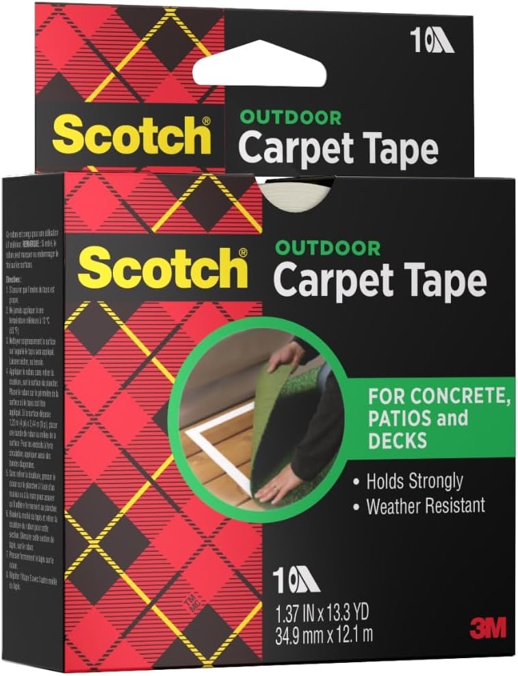 3M Scotch Double-Sided Carpet Tape 1.3 in x 40 ft Rolls - 3 Pack