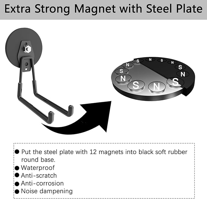 Large Strong Magnetic Hooks, Heavy Duty Magnet Hook, Heavy Duty Storage (2 Pack)
