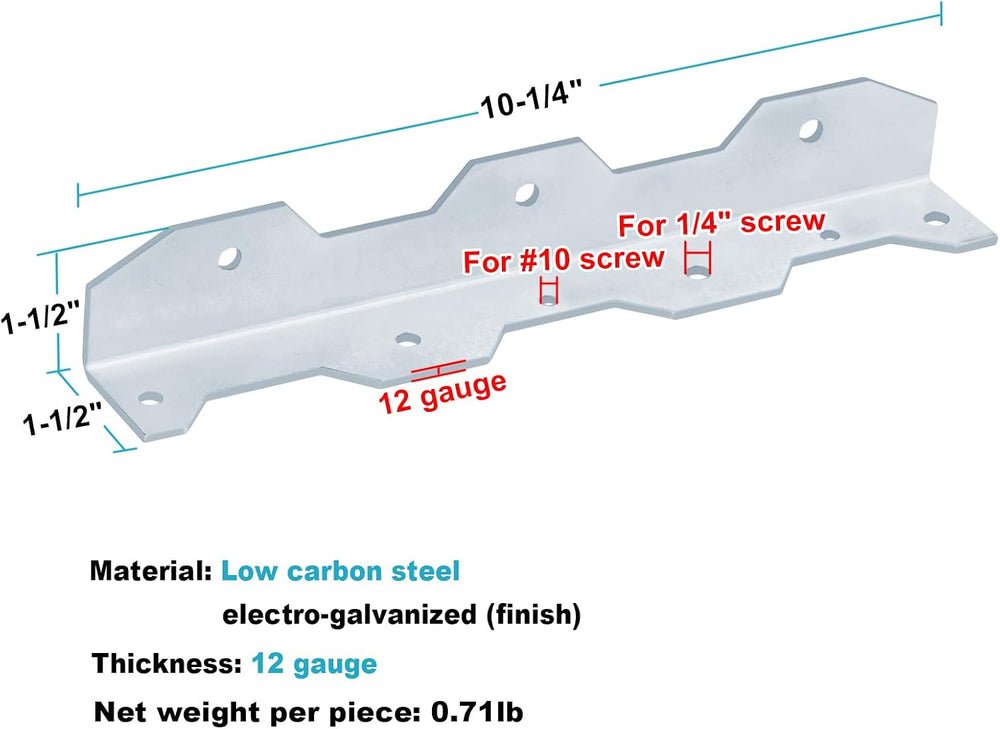 8 PCS 10-1/4" Staircase Angle Bracket, Stair Stringer Hanger for StairTread