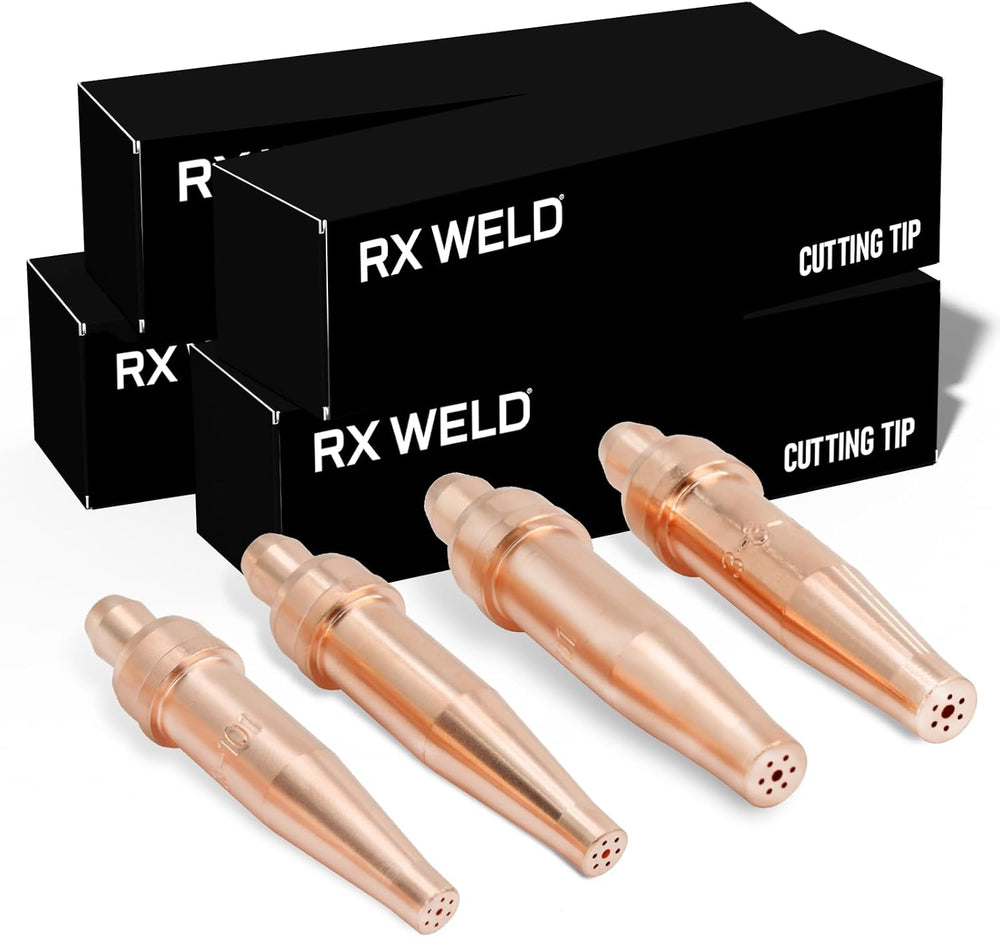 RX WELD 3-101 Series Acetylene Cutting Torch Tips - Pack of 4