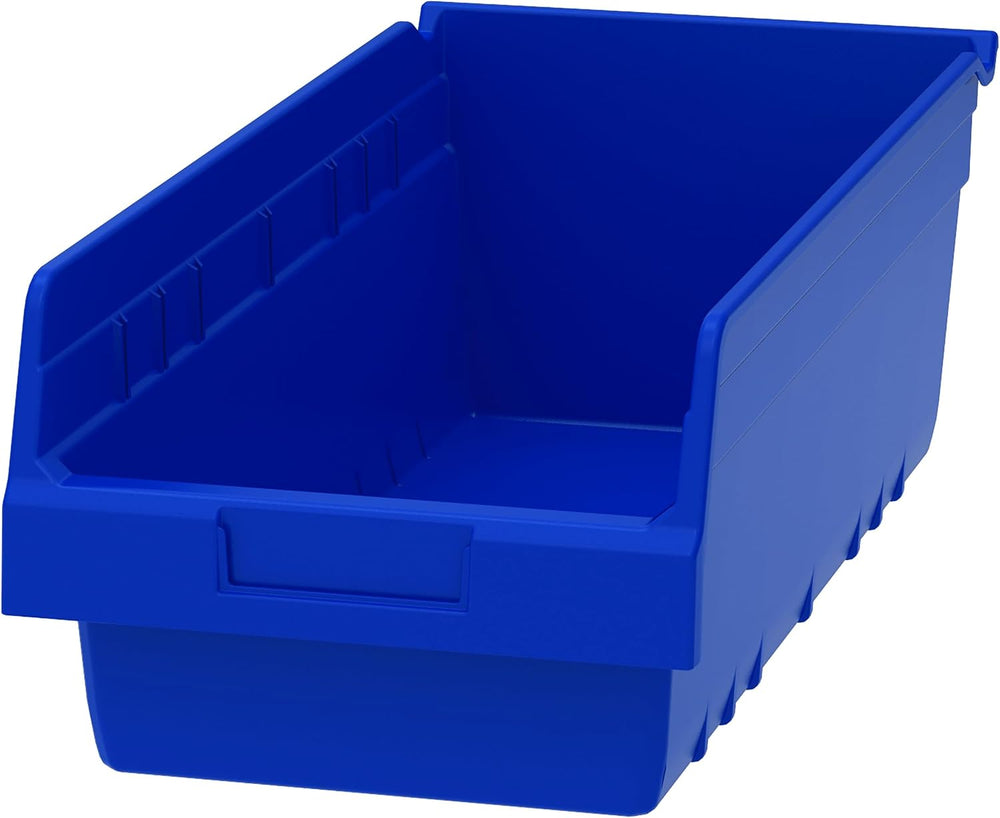 Akro-Mils 30088 Plastic Nesting ShelfMax Storage Bin Box, 18x8x6-Inch, Blue (...