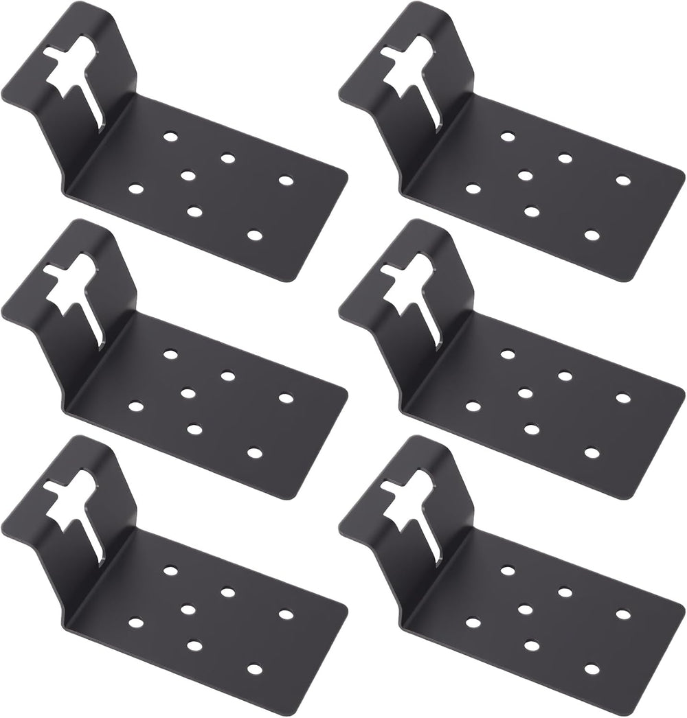 6 Pcs Black T-Post Bracket 3"