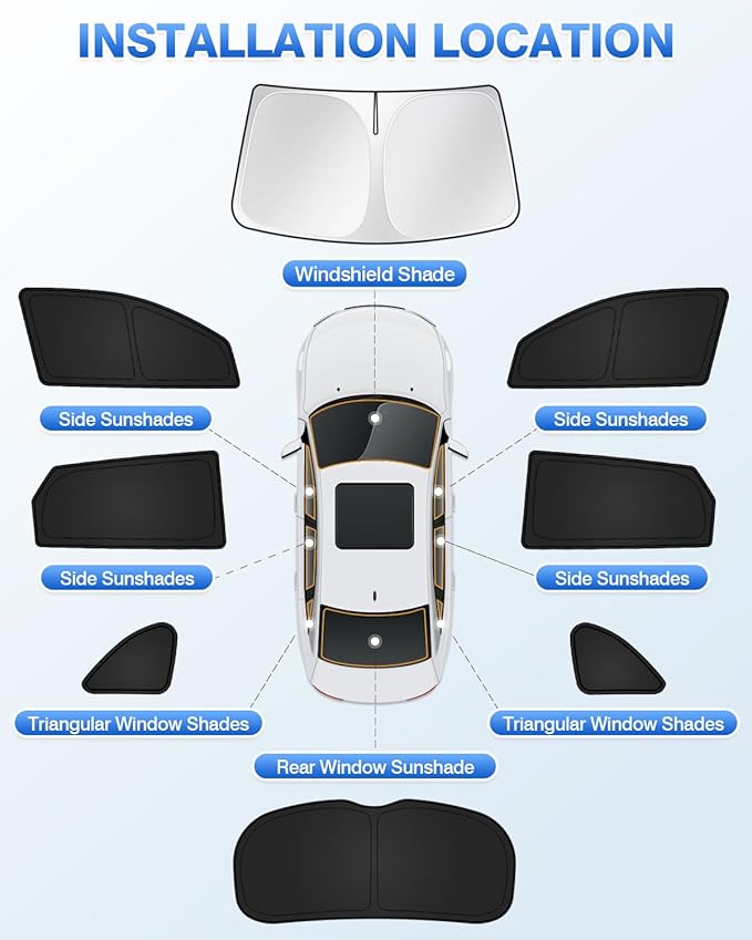 Sunshades for Hyundai Tucson 2016-2021 Accessories Windshield Sun Shade Side ...