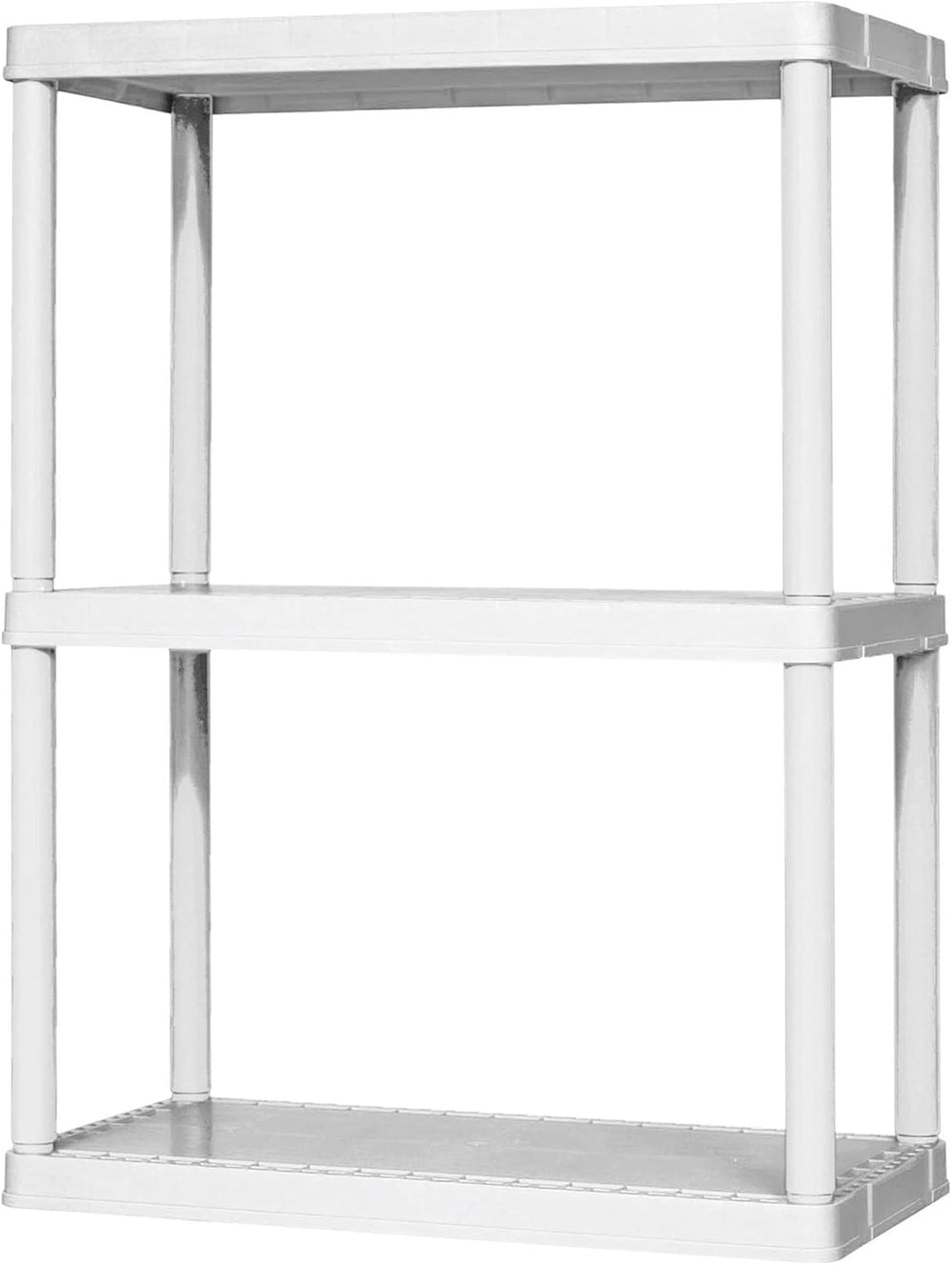 Gracious Living 3 Shelf Fixed Height Solid Light Duty Unit, White, 2 Pack
