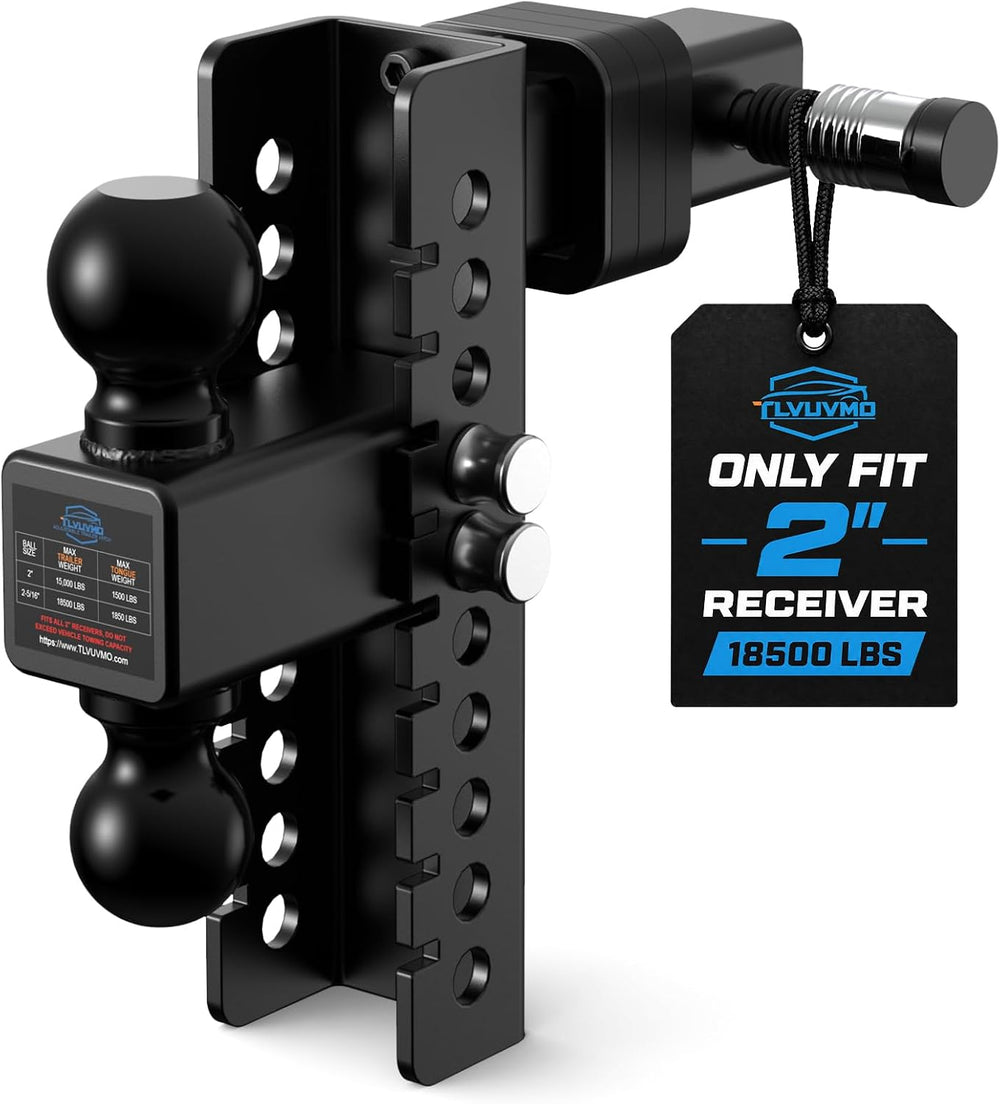 Adjustable Trailer Hitch, 8In Drop Hitch Only Fit 2 Inch Receiver