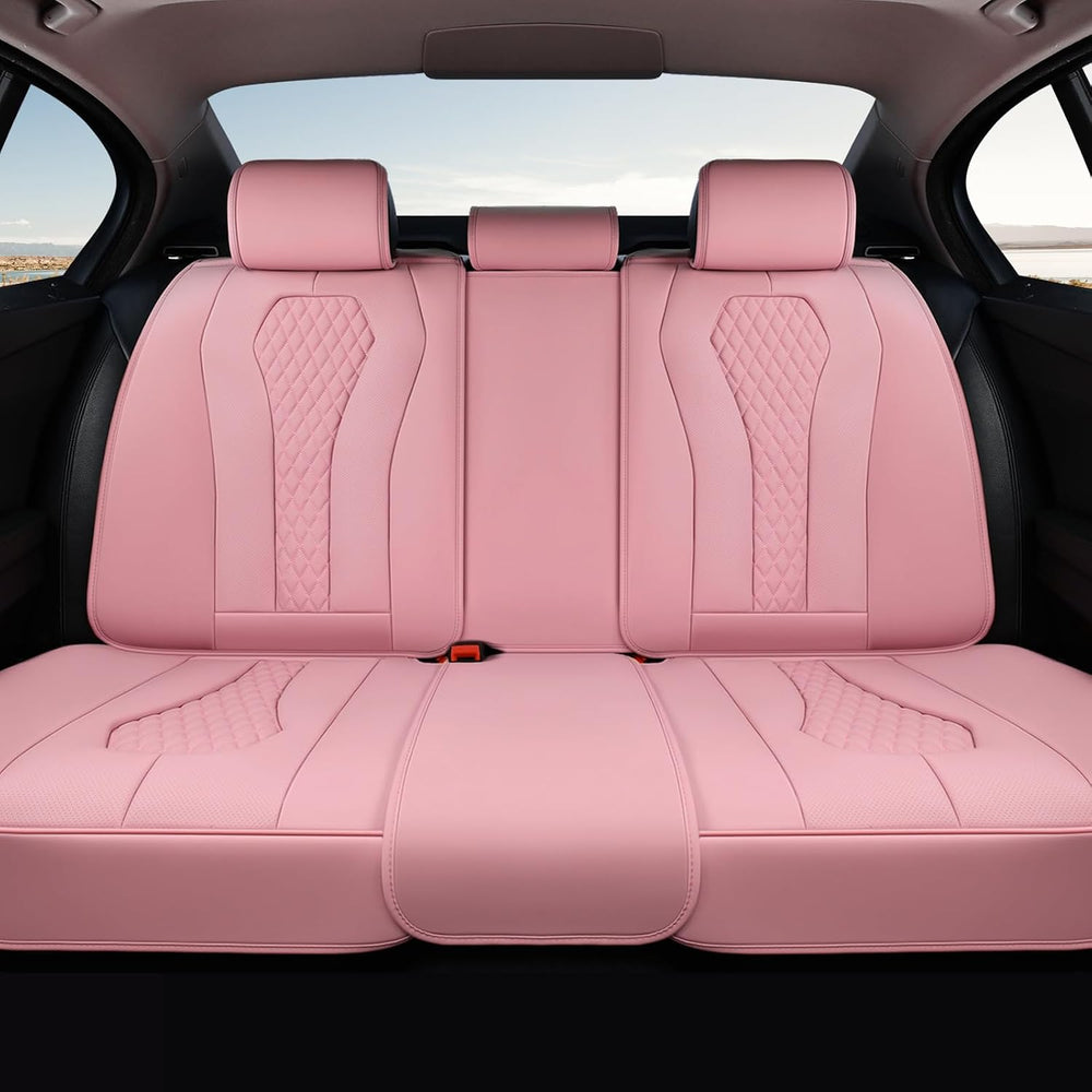 Coverado Car Seat Covers, Back Car Seat Cover, 3-Pieces Leather Seat Cover, L...