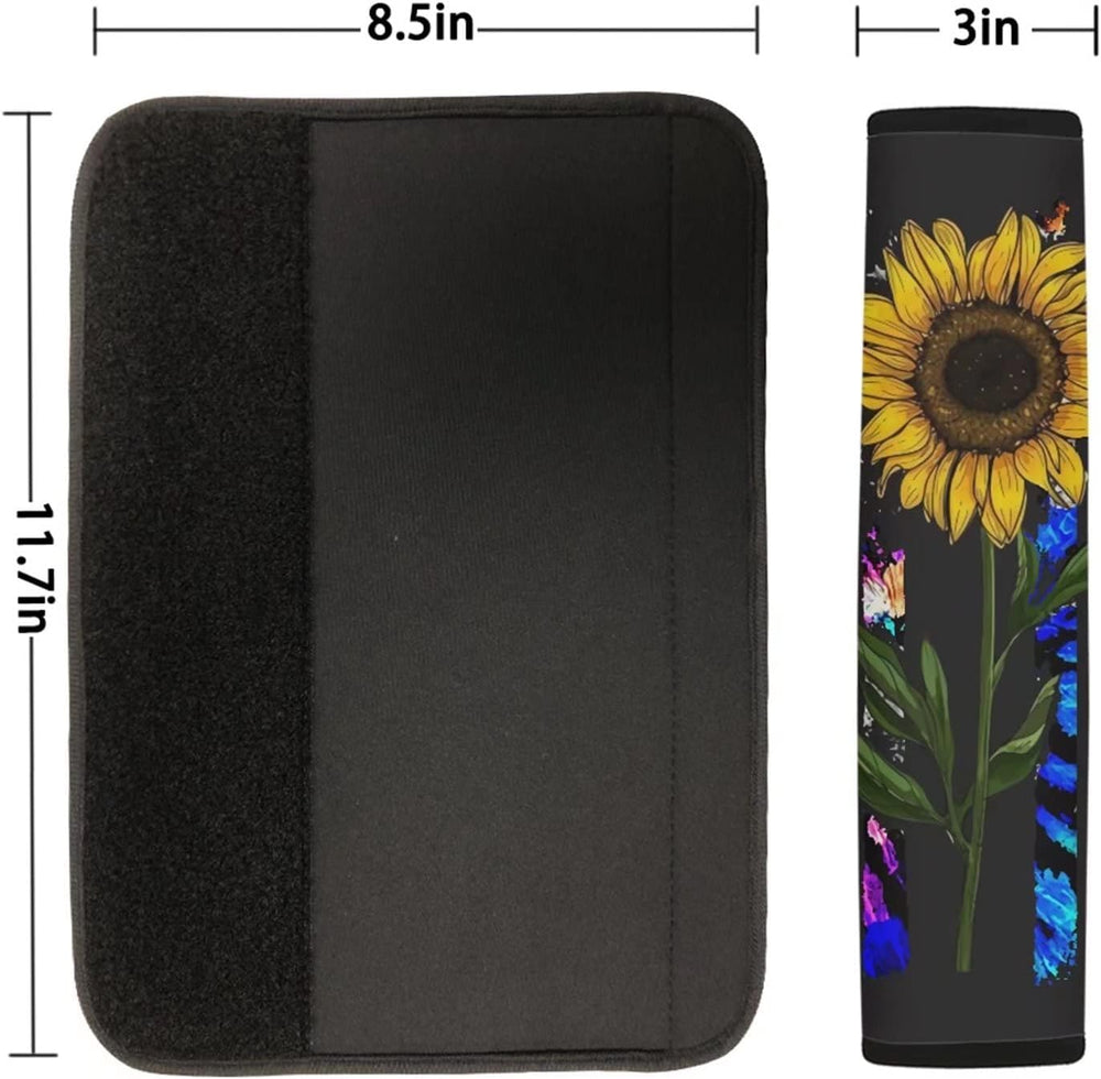 Suobstales American Flag Sunflower Car Accessories with Car Front Rear Split ...