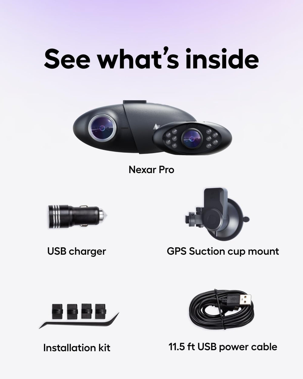 Pro Dash Camera for Cars | Compact Dash Cam Front and Inside View with Night ...