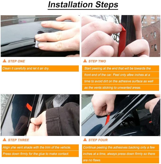Smoke Sun/Rain Guards Window Visors Compatible (4Pcs)