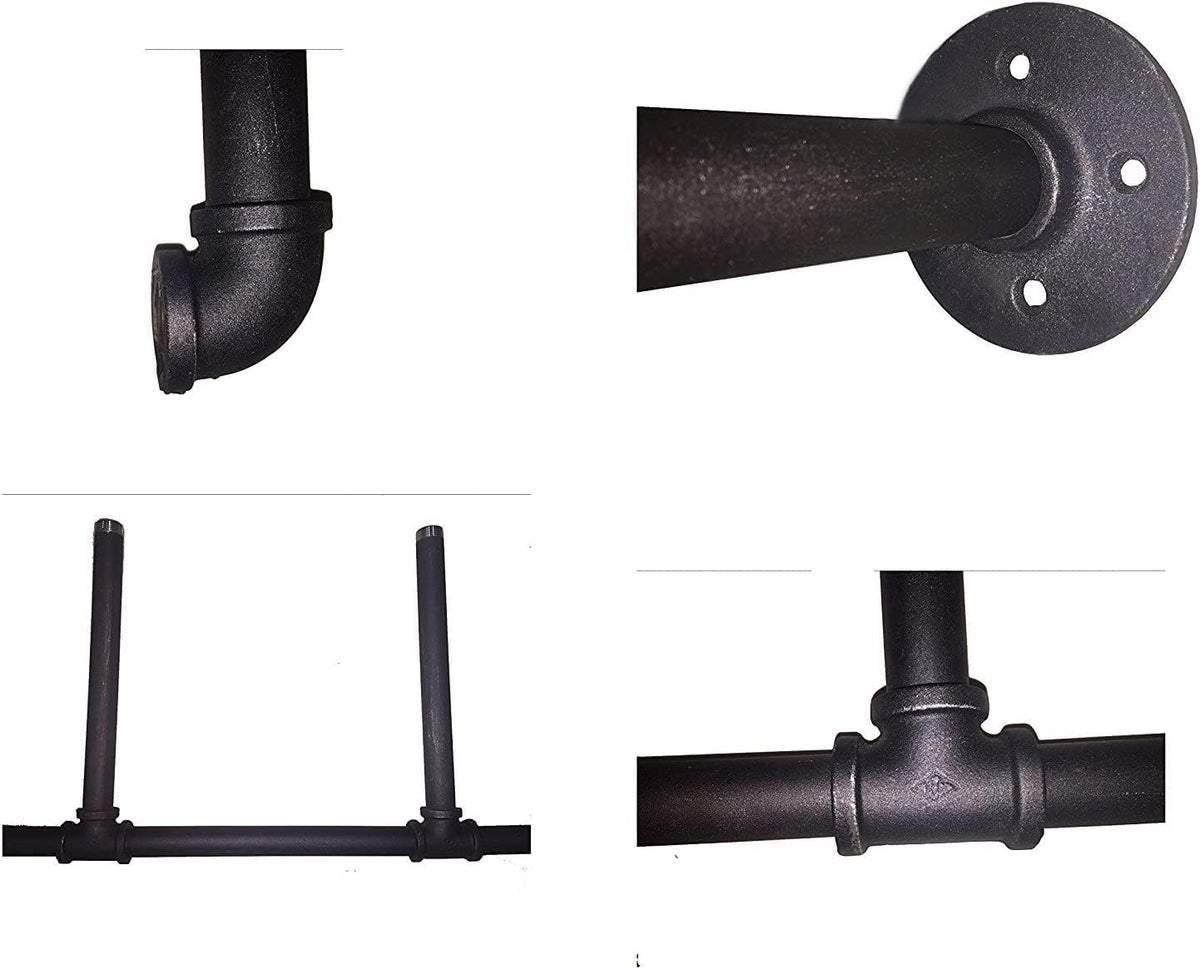 (77"Tall,14"Deep,2pcs) Industrial Retro Wall Mount Iron Pipe Shelf,DIY Open Bookshelf,Hung Bracket,Home Improvement Kitchen Shelves,Tool Utility Shelves, Office Shelves, Pipe Shelving