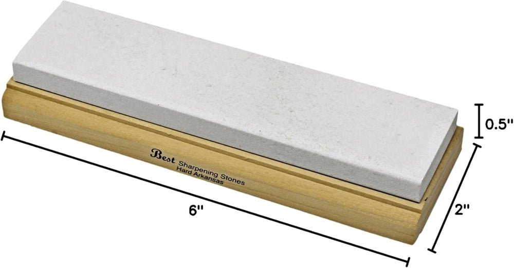 Arkansas Sharpening Stone Set - Wood Mounted 6"