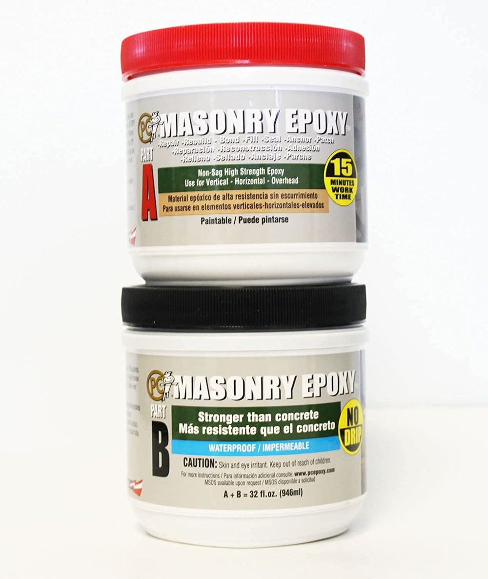 PC Products PC-Masonry Epoxy Adhesive Paste, Two-Part Repair, 32 oz in Two Ja...