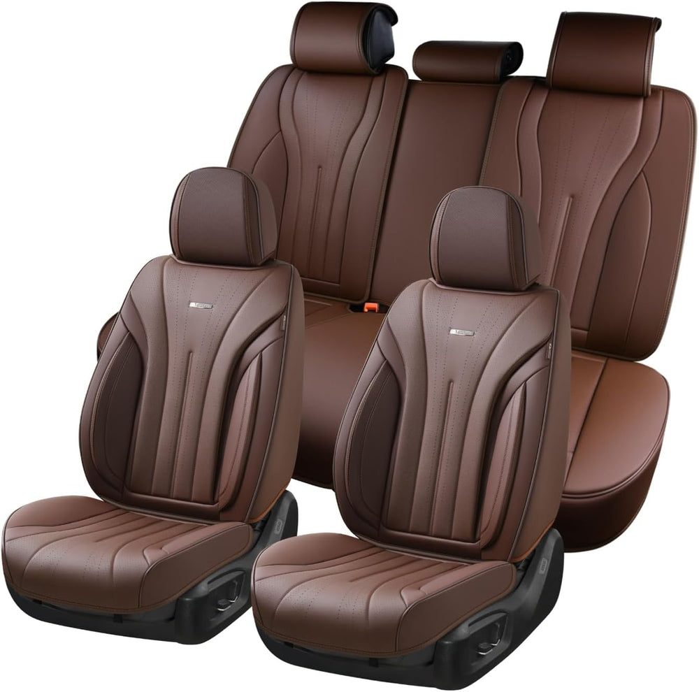 Coverado Front and Back Car Seat Covers, Leather Seat Cover for Cars, Automot...