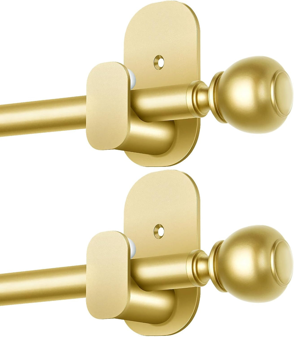 Gold Curtain Rods No Drilling 32 to 58 Inch, 2 Pack