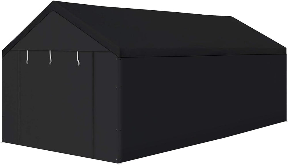 Caravan Canopy Domain 10 x 20 Ft Car Tent Sidewalls for Carport, Black