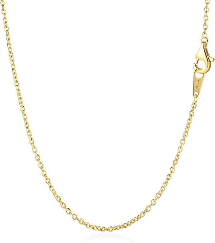 1.5mm 14K Gold Cable Chain Necklace for Women Men, 16-22 Inches