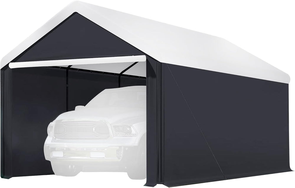 Caravan Canopy Domain 10 x 20 Ft Car Tent Sidewalls for Carport, Black