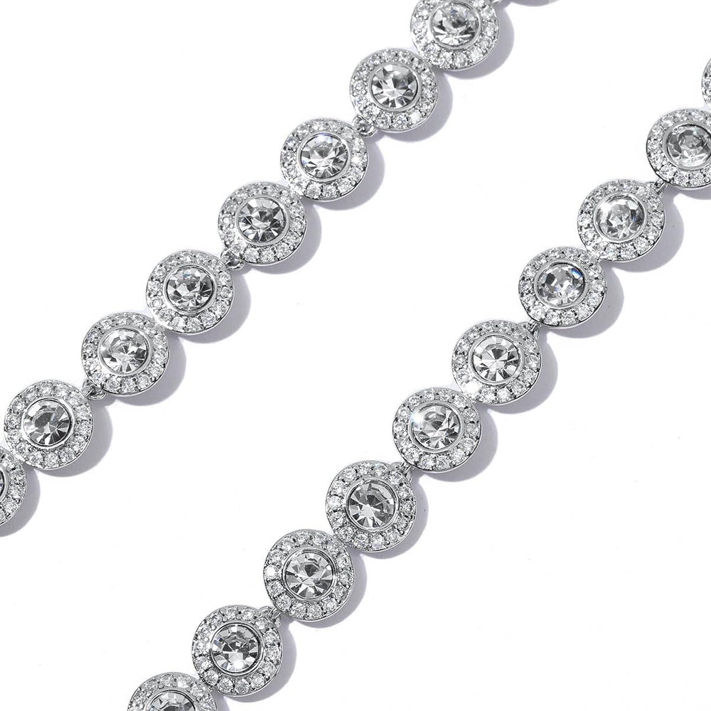 ZOEY Tennis Choker Necklace & Tennis Bracelet for Women, 18K Gold Plated ...
