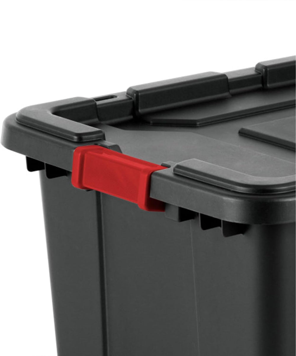 Sterilite Industrial Storage Tote with Lids for Garage, 27 Gallon, 4-Pack