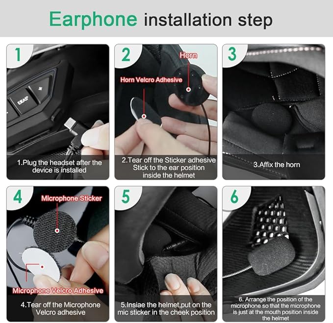 Motorcycle Bluetooth intercom MS20 2000m Helmet Intercom, 20 Riders Motorcycl...