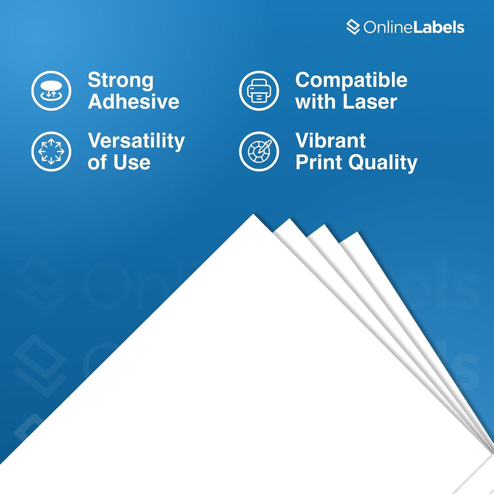 OnlineLabels 8.5" x 11" Sticker Paper - Weatherproof Polyester - 10...