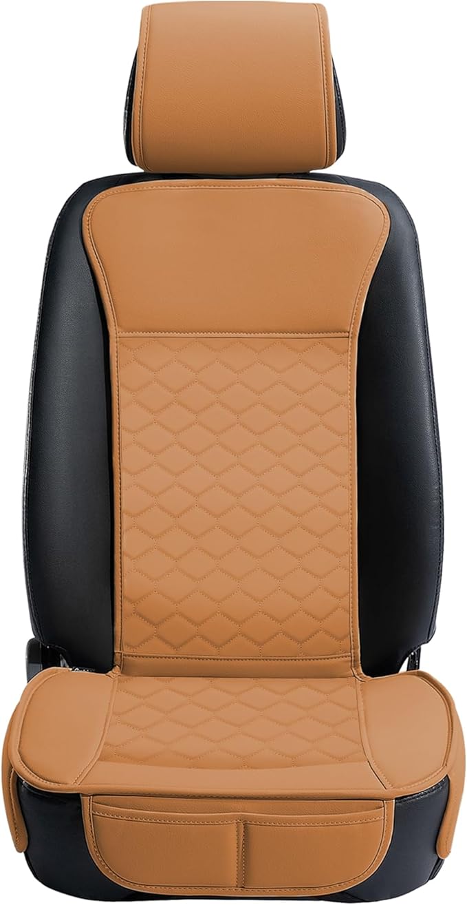 Elantrip 2PCs Front Car Seat Covers Leather Car Seat Protector Universal fit