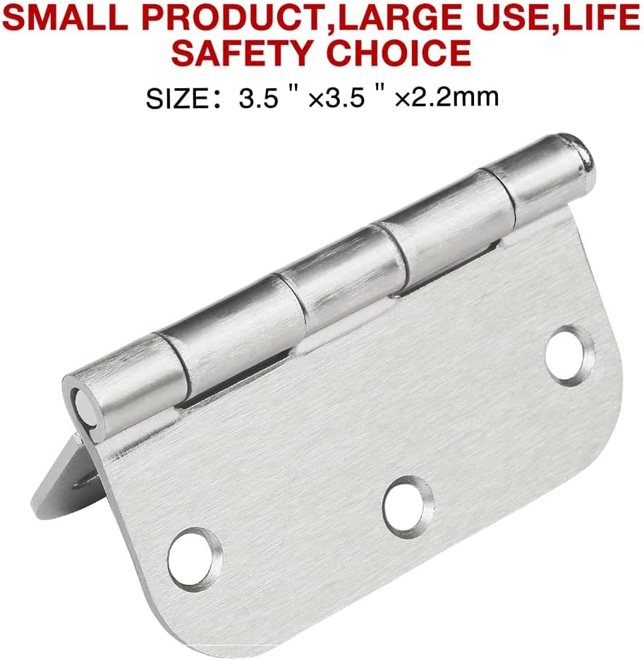36 Pack Interior Brushed Nickel Door Hinges 3.5" with 5/8" Radius C...