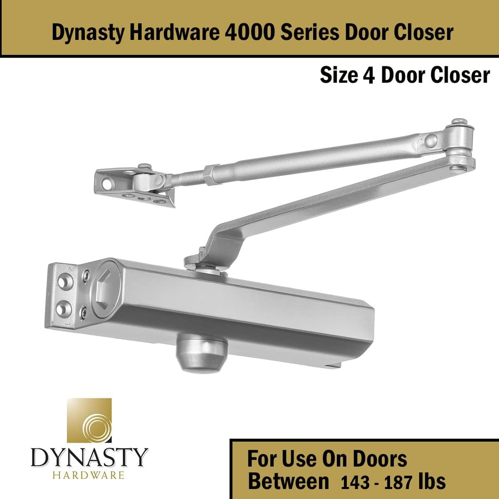 Dynasty 4000 Series Door Closer, Sprayed Aluminum, Spring 4
