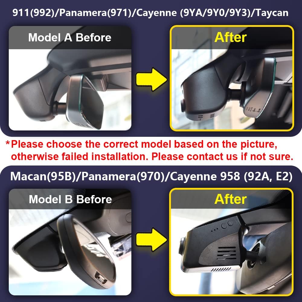 Fitcamx 4K Dash Cam Suitable for Porsche 911 992 Cayenne 9YA 9Y0 9Y3 Panamera...