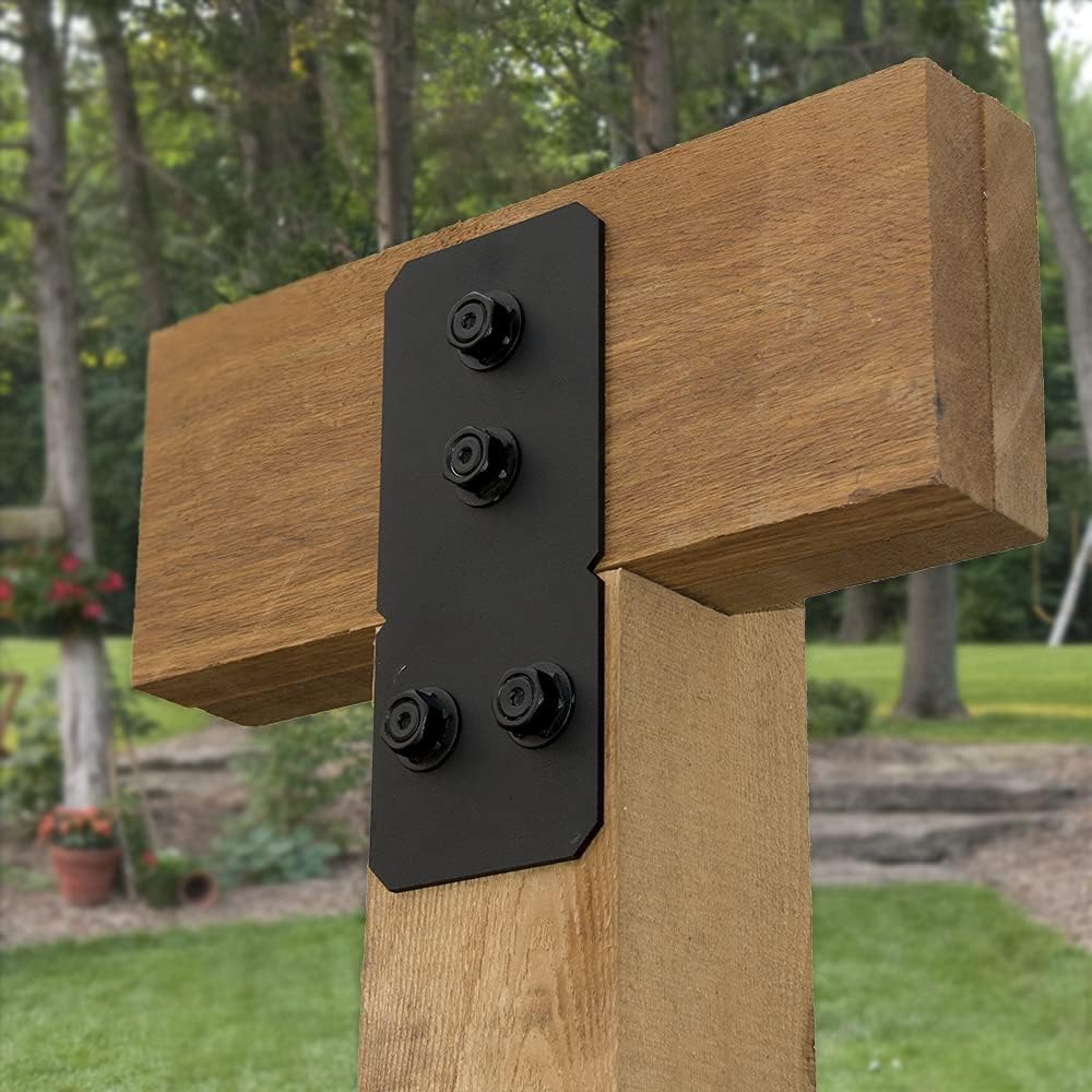 OZCO Ironwood Post to Beam Connector, 8in, 2 Pieces, Black
