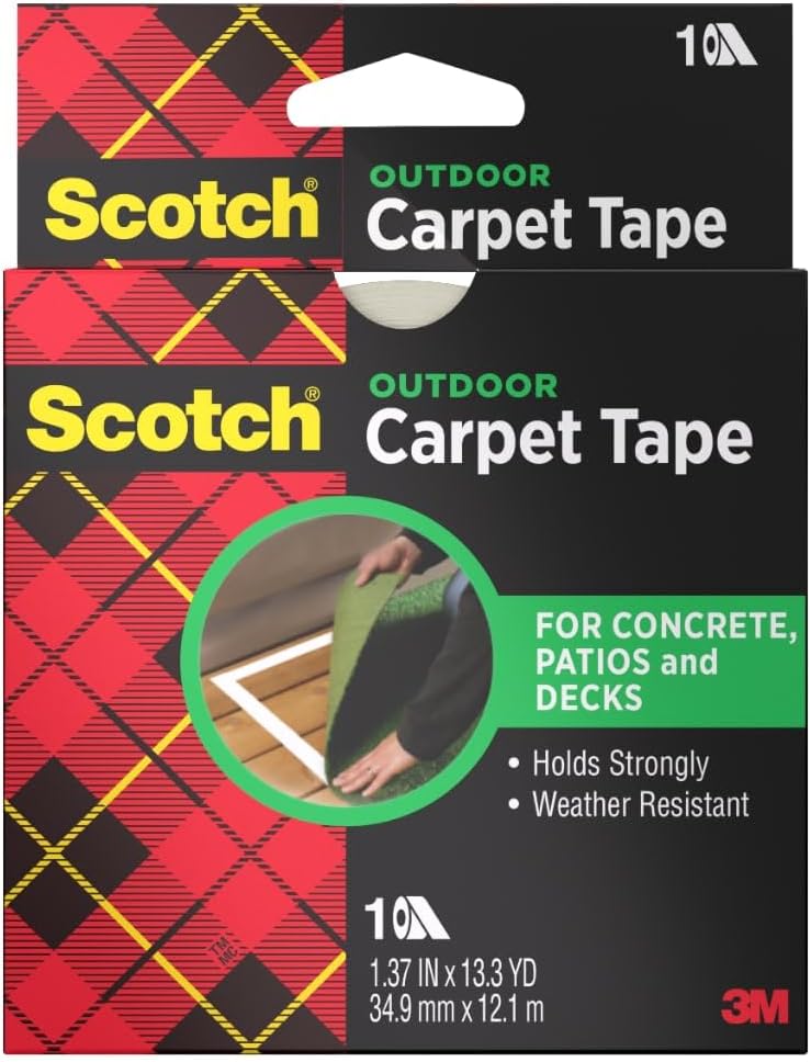3M Scotch Double-Sided Carpet Tape 1.3 in x 40 ft Rolls - 3 Pack