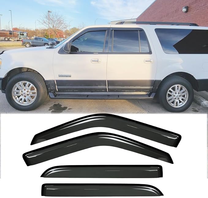 4pcs Original Shatterproof Outside Mount Style Sun Rain Guard Shields Side