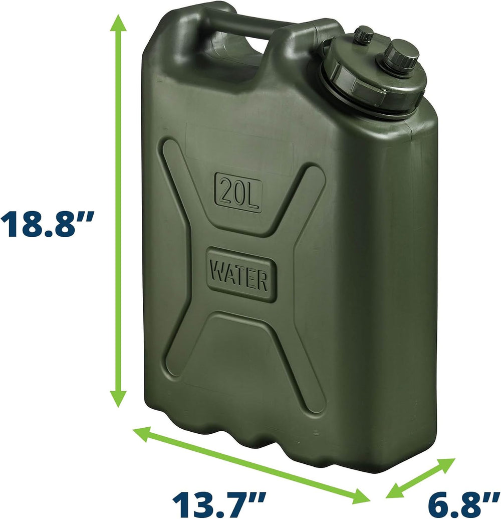 Scepter Military Style Water Container for Camping, Green, 5 Gal, 2-Pack
