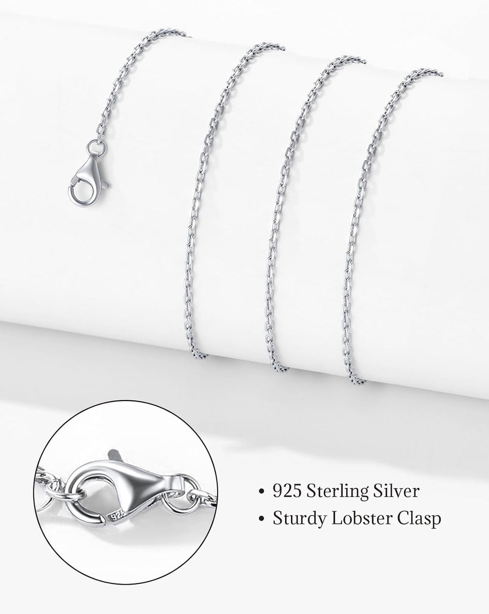 SILVERCUTE 925 Sterling Silver Necklace for Women,1mm/1.3mm/1.5mm/1.6mm Thin ...