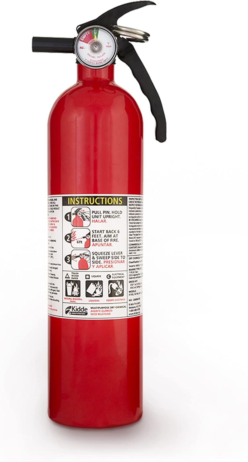 Kidde FA110 Multipurpose Fire Extinguishers 2 Pack - Red, (Rating 1-A:10-B:C)...