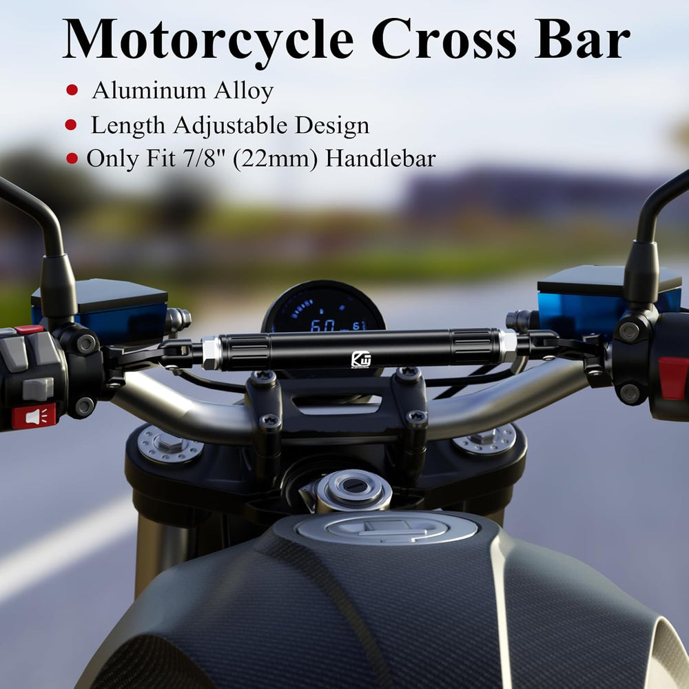BRCOVAN Motorcycle Cross Bar, Length Adjustable Handlebar Extender