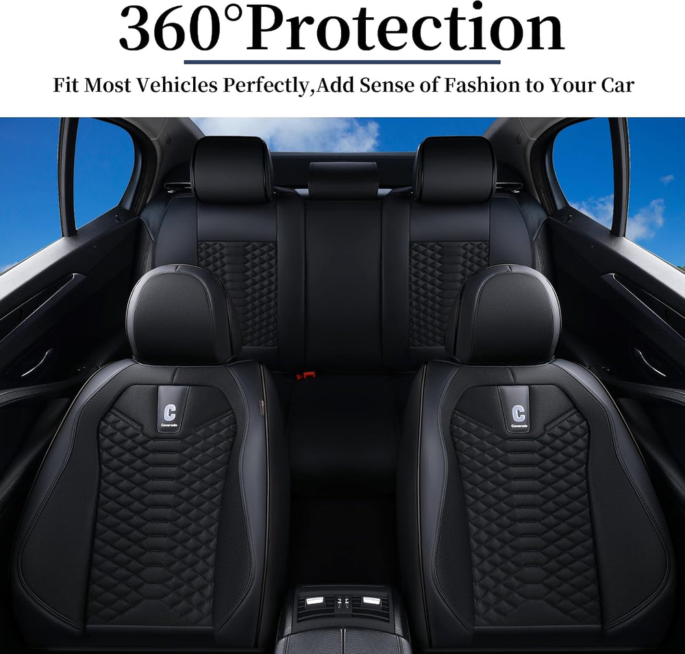 Coverado Car Seat Covers Full Set, 5 Seats Universal Seat Covers for Cars, Br...
