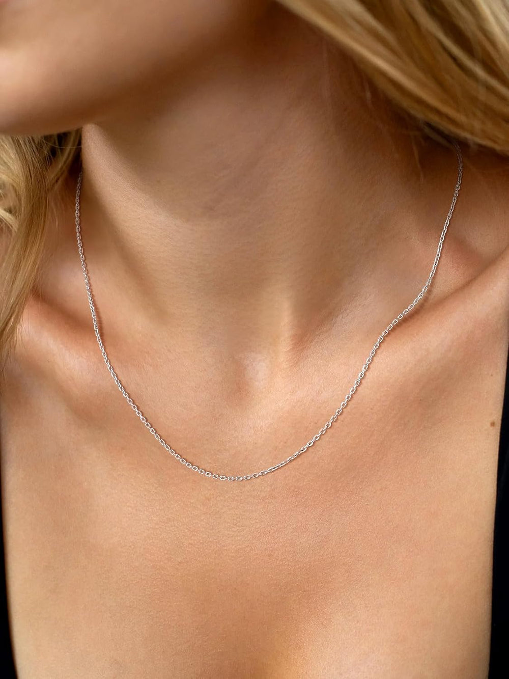 SILVERCUTE 925 Sterling Silver Necklace for Women,1mm/1.3mm/1.5mm/1.6mm Thin ...