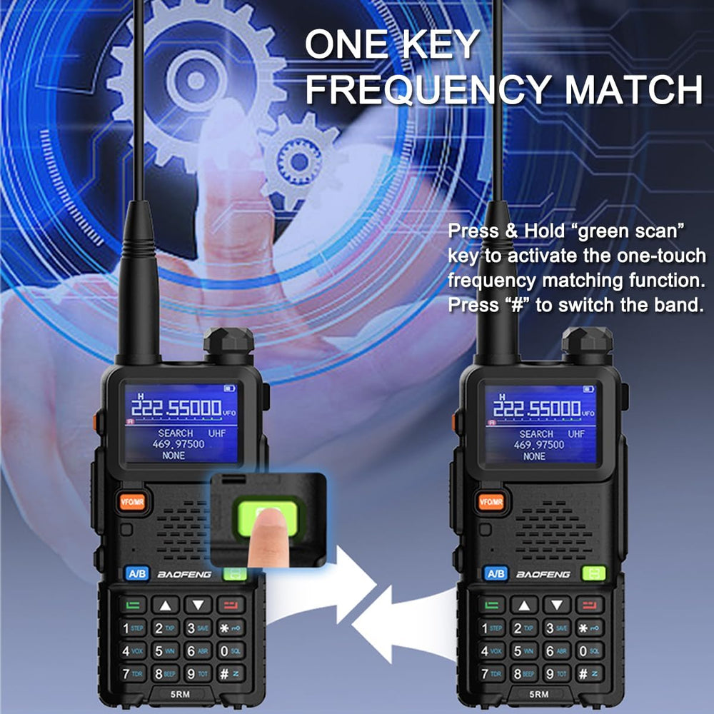 BAOFENG 5RM Ham Radio Handheld (Upgraded of UV-5R) Walkie Talkie Long Range