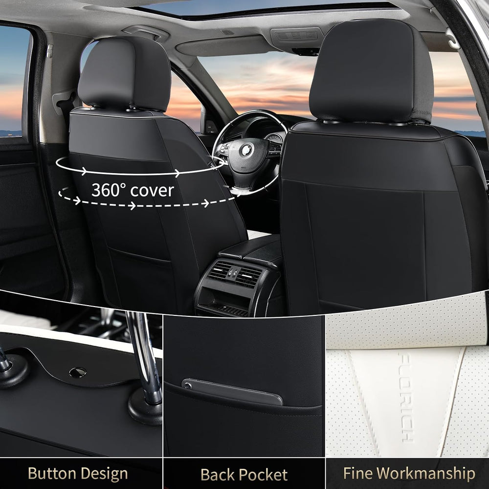 Waterproof Front Car Seat Cover Faux Leather Automotive Seat Cover Front Car ...