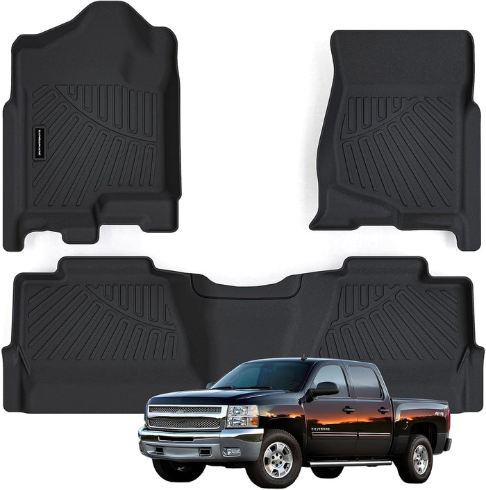 Floor Mats for 2007-2013 Chevy Silverado & GMC Sierra 1500 Crew Cab 2007-2014
