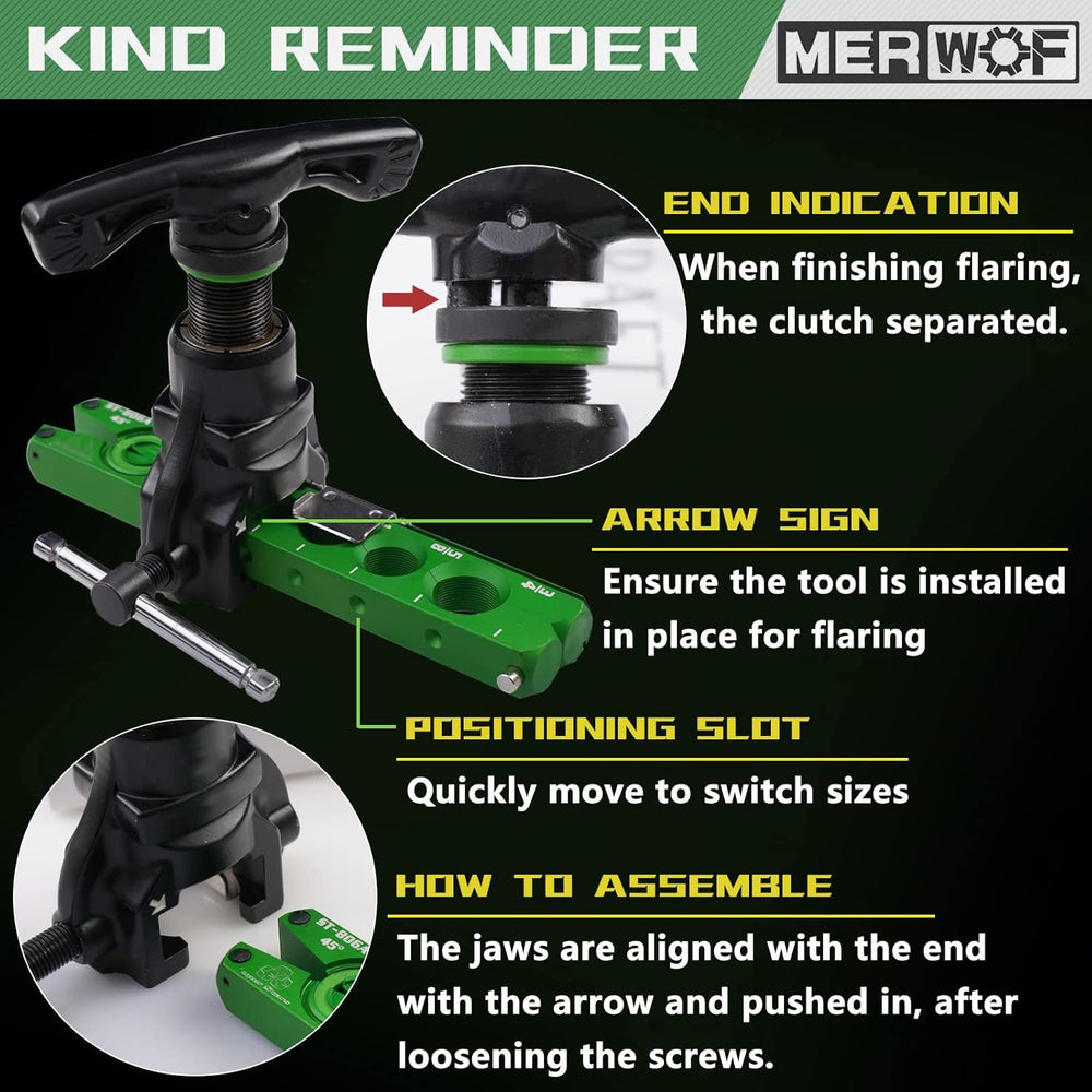 Flaring Tool Kit, 45° Eccentric HVAC Flare Tool for 1/4'' - 3/4'&...