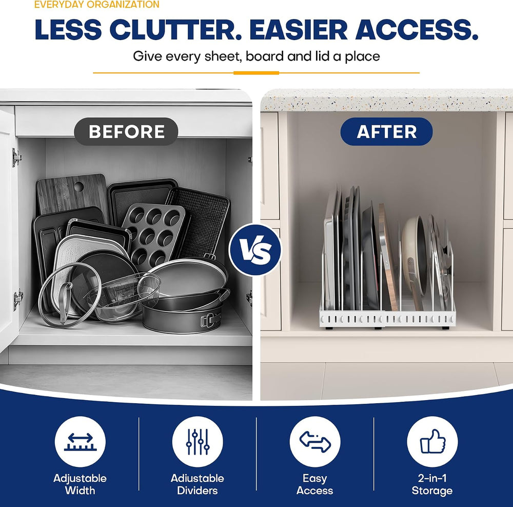 Pull Out Cabinet Organizer for Cookie Sheet, Cutting Board, Baking Sheet