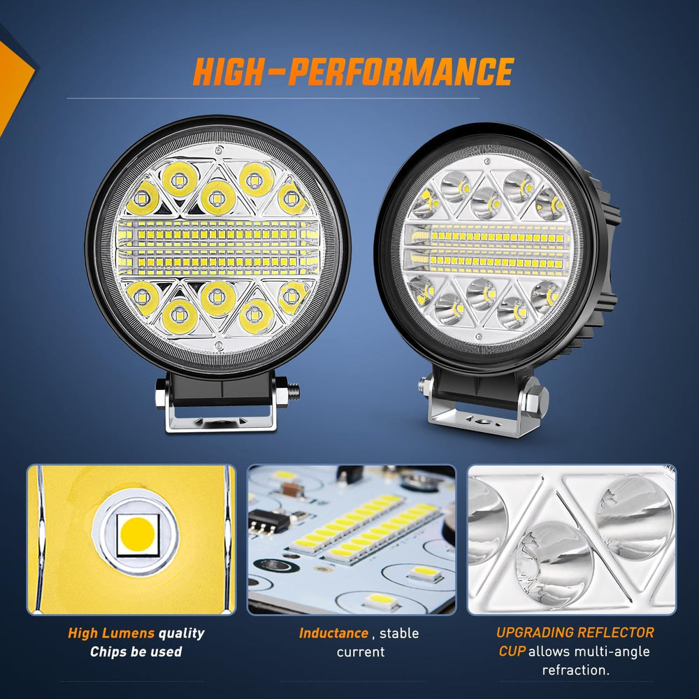 Nilight 2PCS 4.5 Inch LED Pods 69W Round Spot Flood Combo Work Lights
