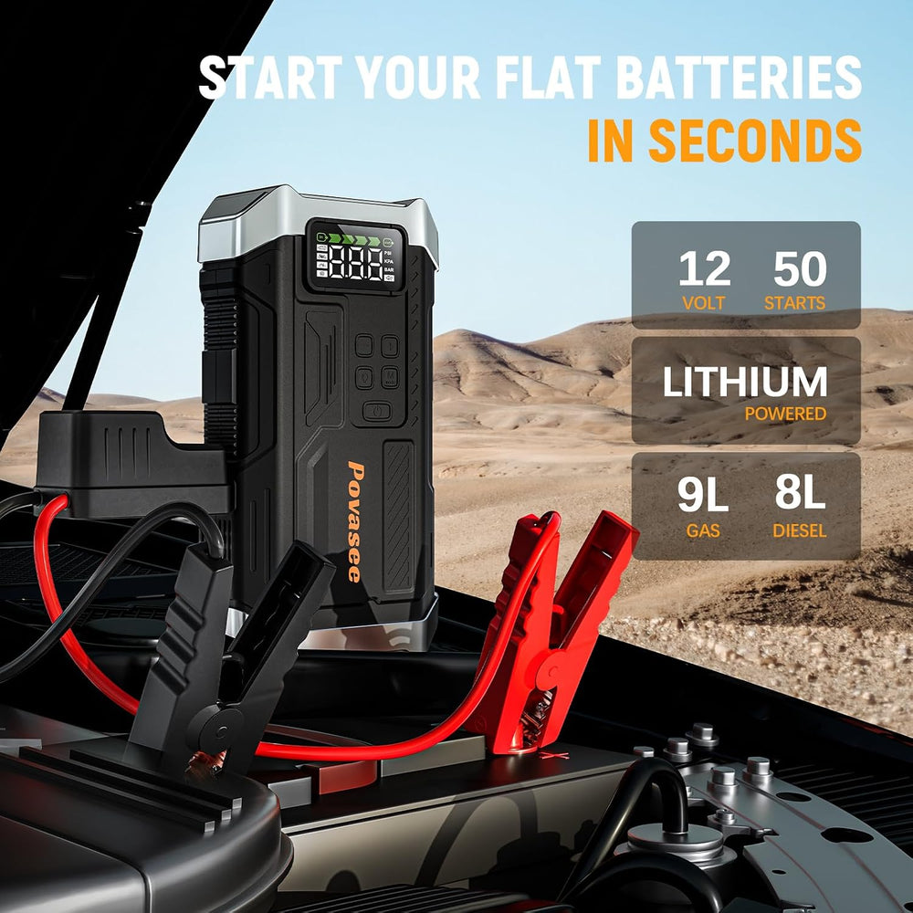 [2026NEW Model] 5000A Jump Starter with Air Compressor,Car Jumper Starter Por...
