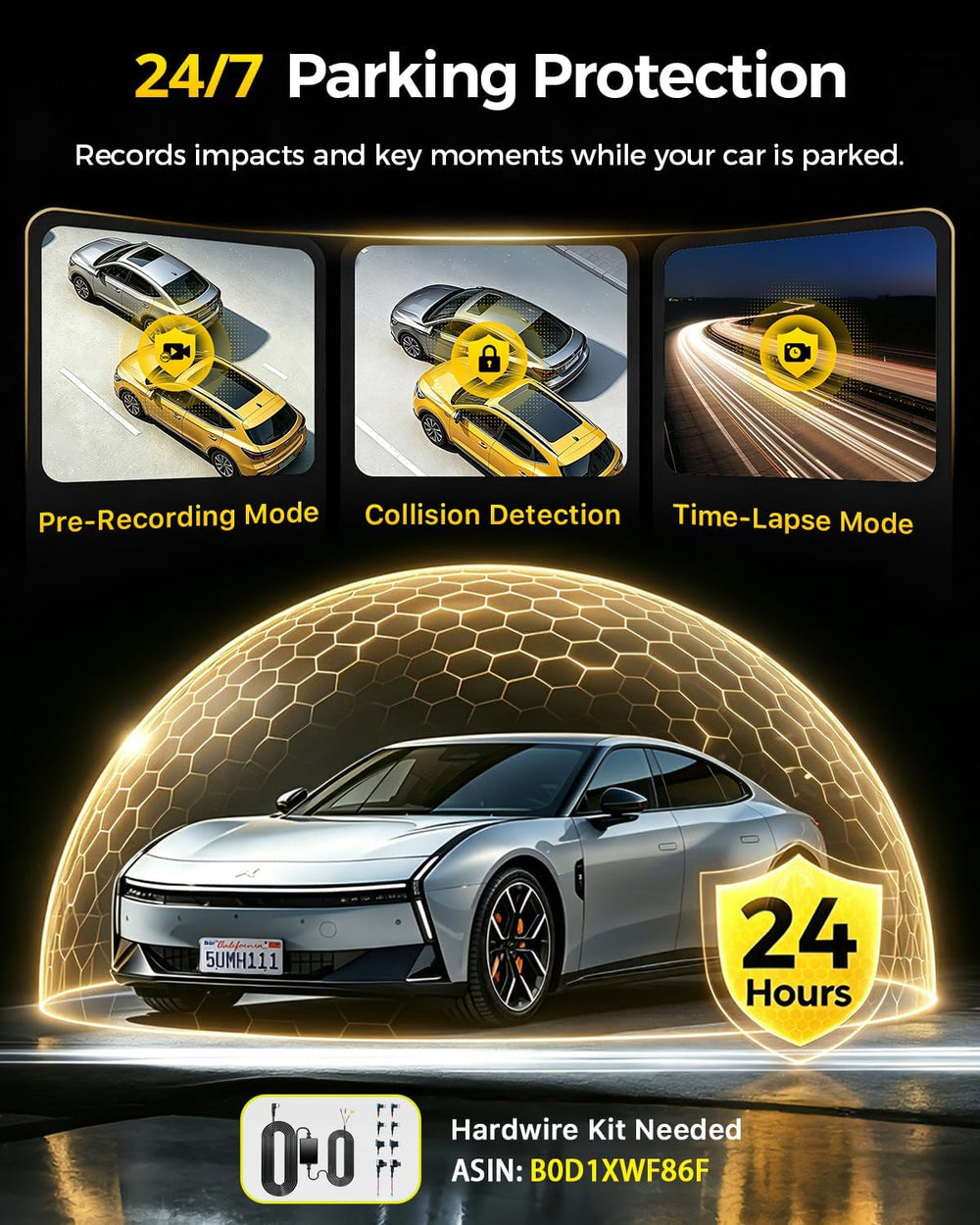 GKU 4K Dual Dash Cam Front and Rear Camera, STARVIS 2 Sensor